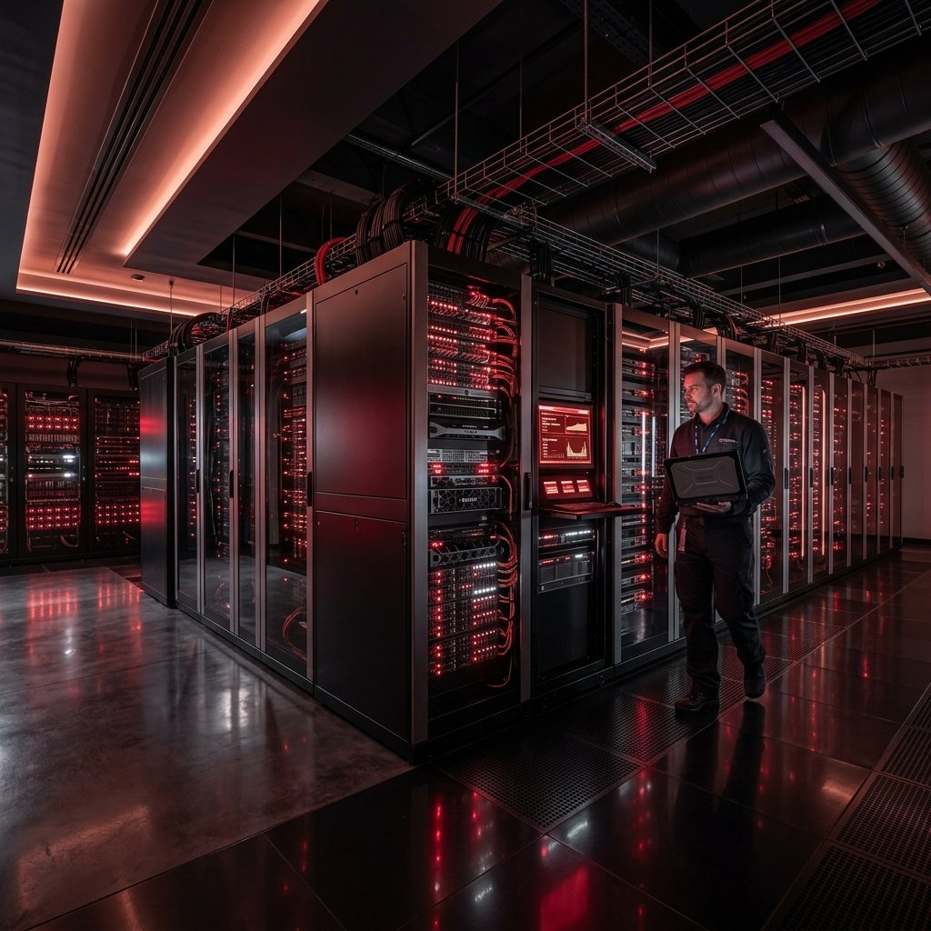 High-tech server room infrastructure